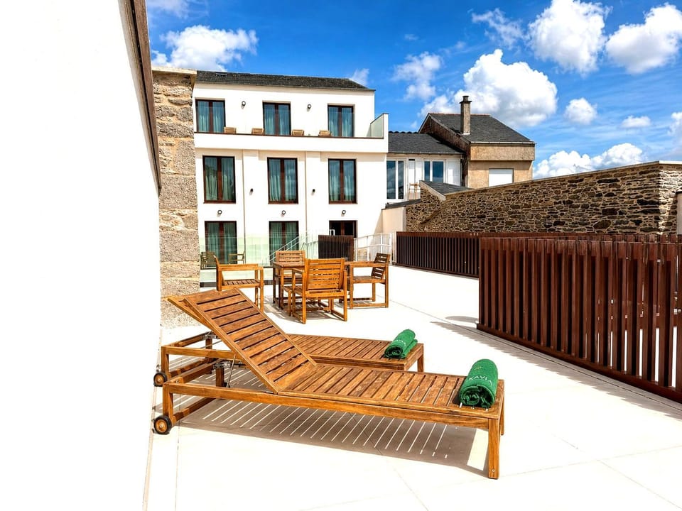 Property building, Patio, Day, sunbed