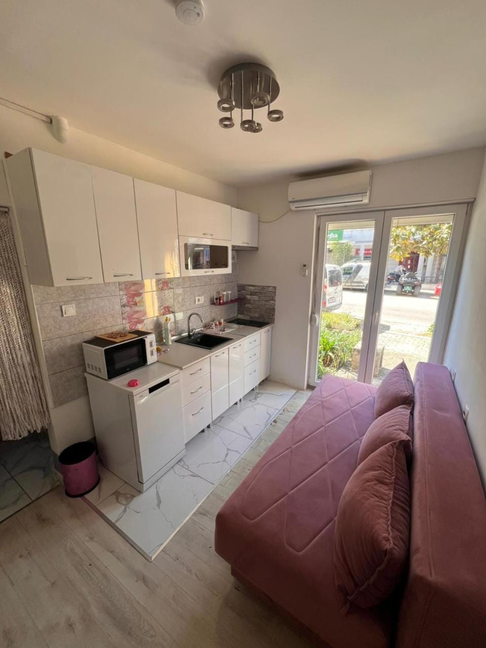 Living room, kitchen