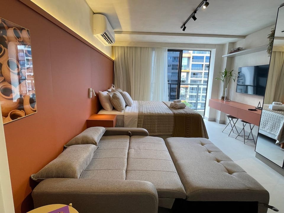 Flat com área de lazer e varanda no Caribessa Apartment in Cabedelo