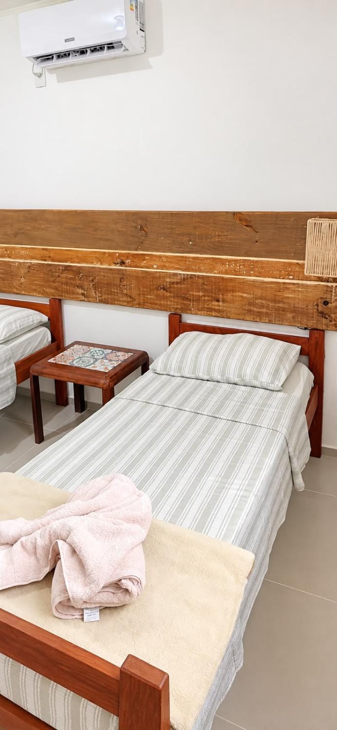 Bed, Photo of the whole room, Bedroom, towels, air conditioner