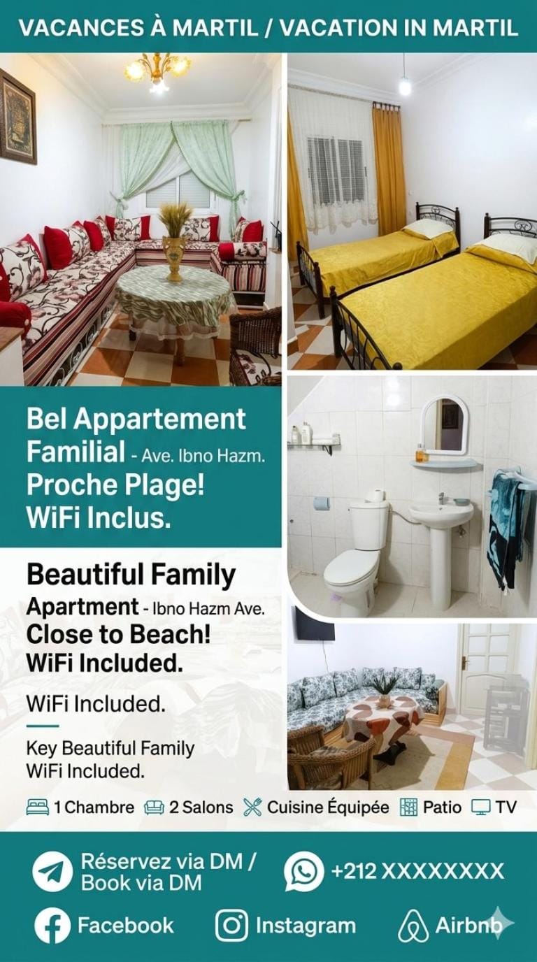 Appy Martil ibno Hazem Apartment in Tangier-Tétouan-Al Hoceima
