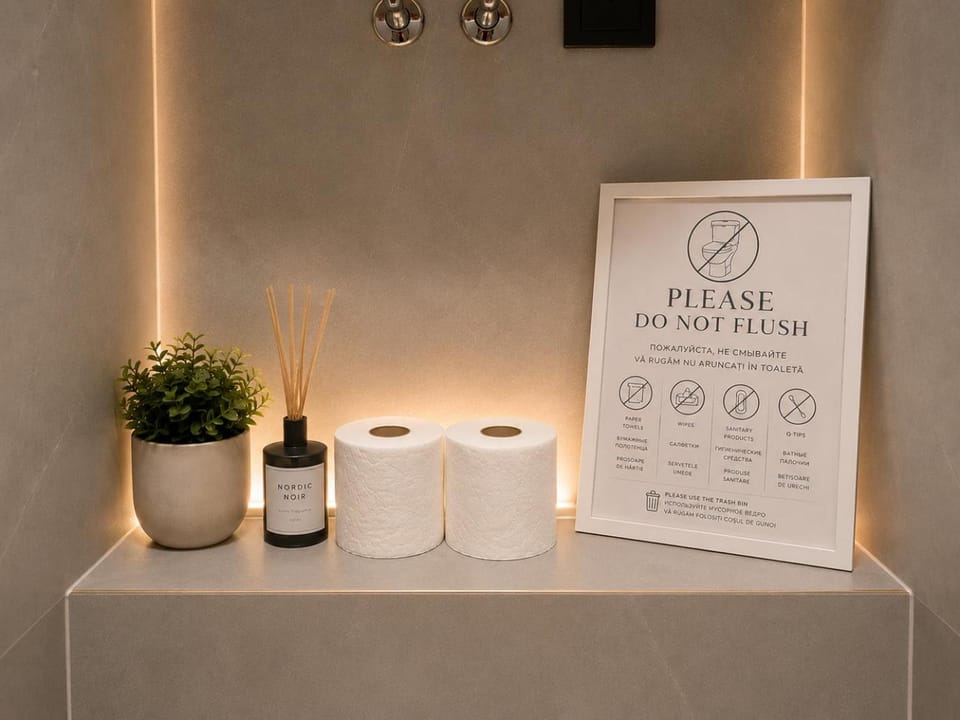 Toilet, Text overlay