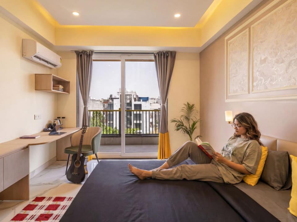Bed, Bedroom, air conditioner