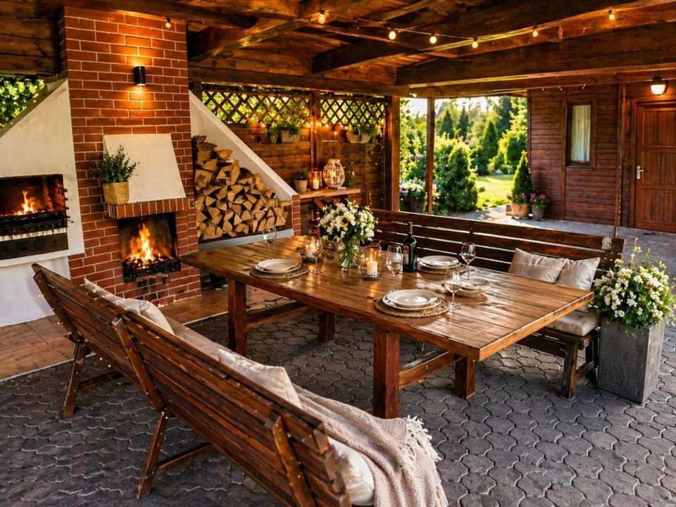 Patio, Seating area, Dining area