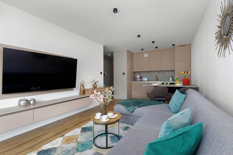 TV and multimedia, Kitchen or kitchenette, Living room, Seating area, Evening entertainment