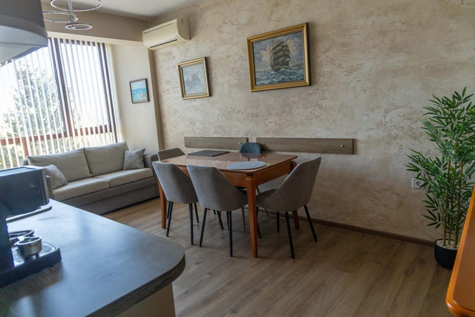 Living room, Seating area, Dining area, air conditioner