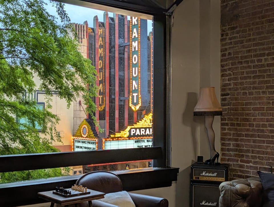 Living room, Seating area, City view