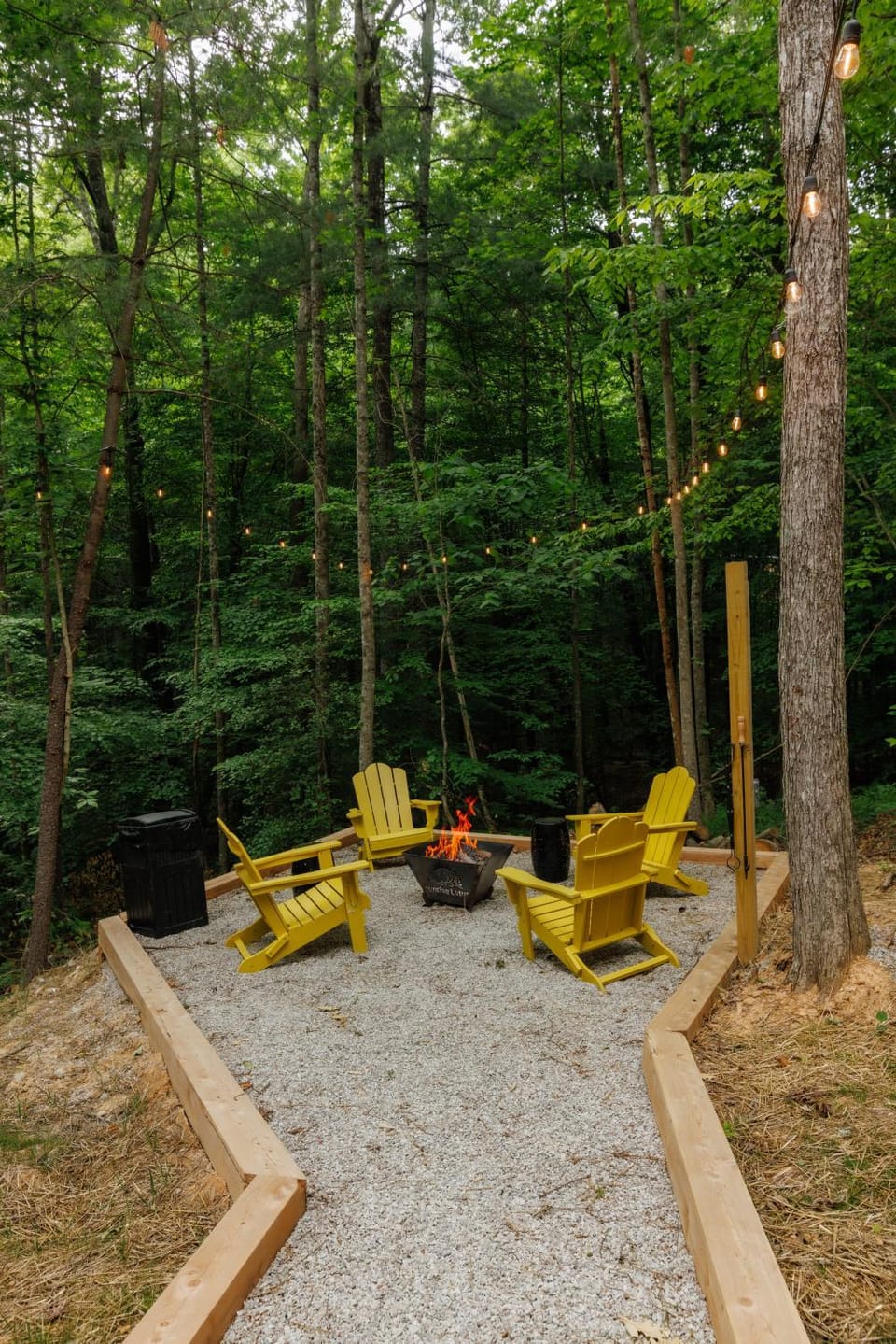 Patio, Night, Natural landscape, Seating area, fireplace