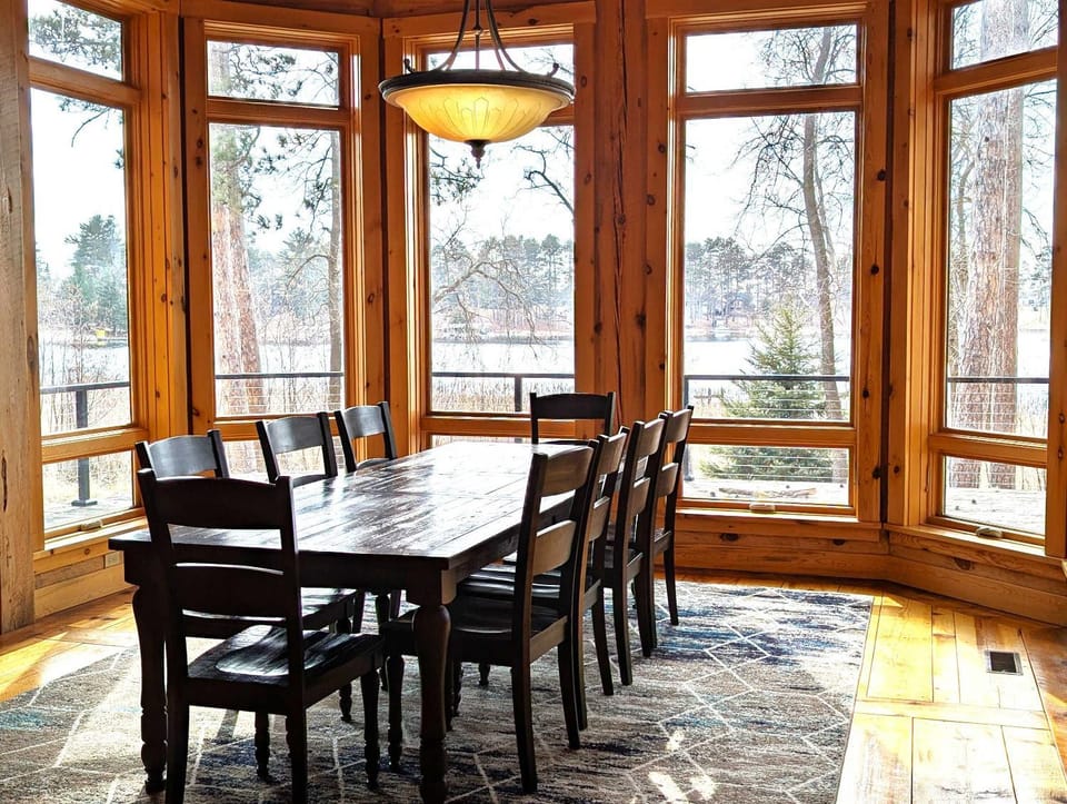 Fish Hook River Log Home with Theater & Dock House in Park Rapids
