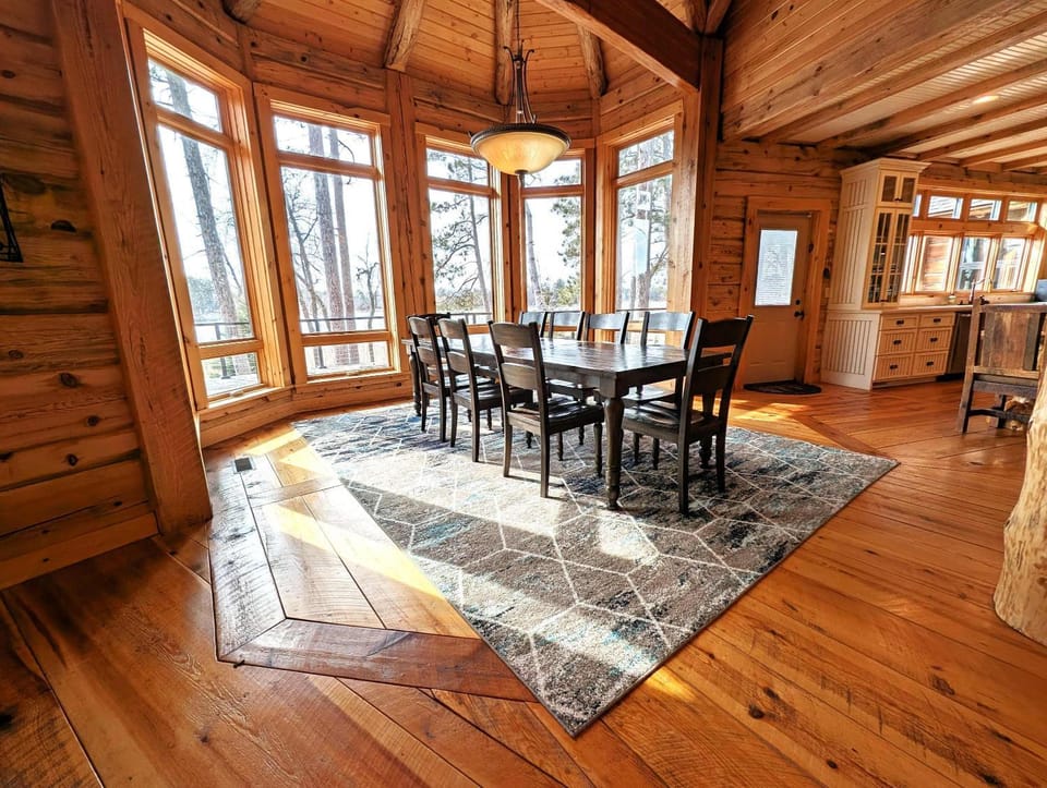 Fish Hook River Log Home with Theater & Dock House in Park Rapids