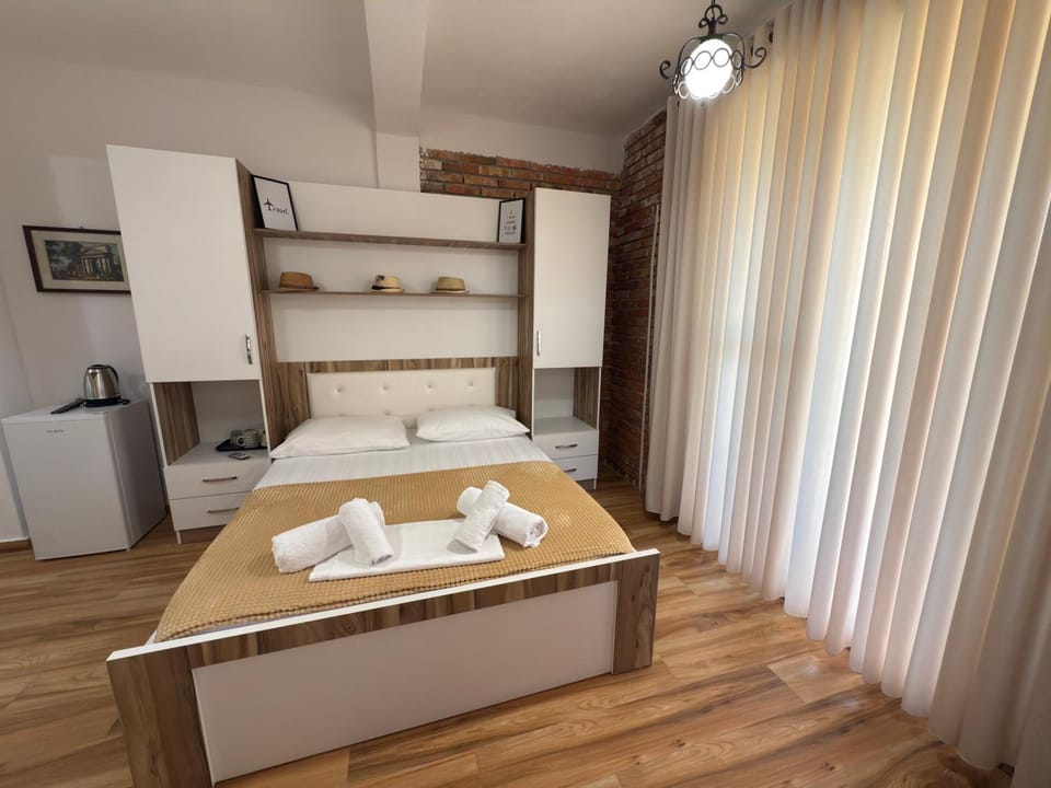 Bed, Photo of the whole room, Bedroom, towels, wardrobe
