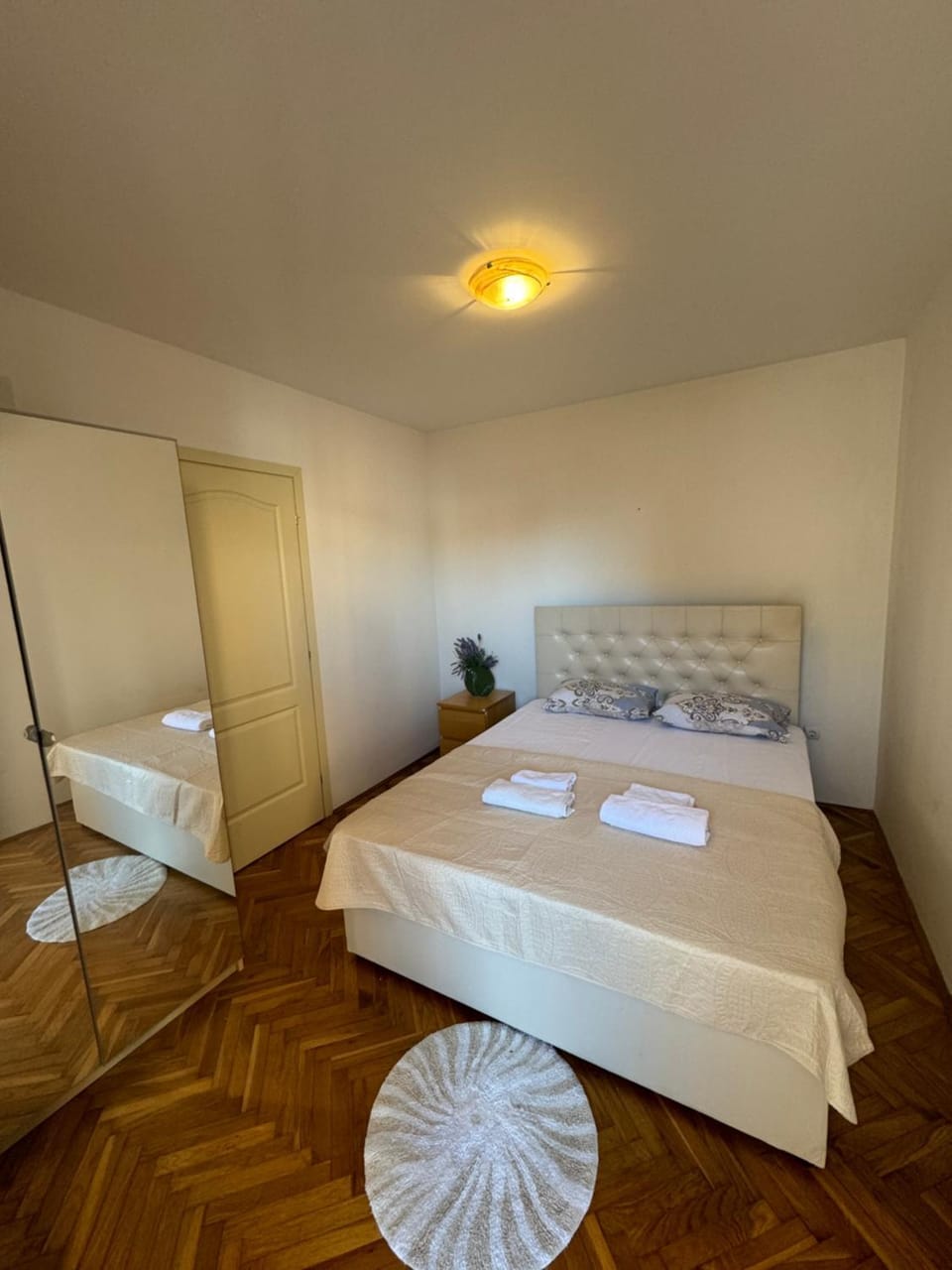 Bed, Photo of the whole room, Bedroom, towels, wardrobe