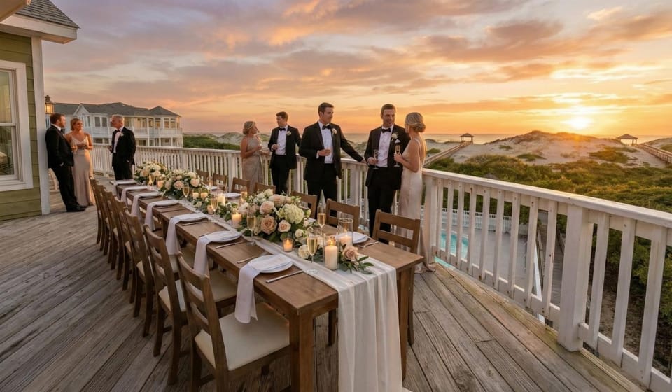 Fitzgerald Estate No Resort Fee Sleeps 30 Weddings & Events OBX House in Carova Beach