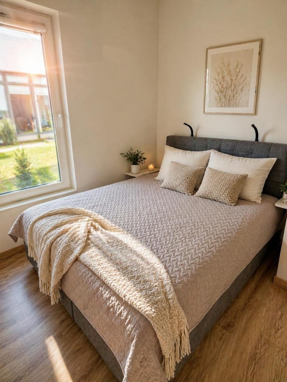 Bed, Bedroom, towels