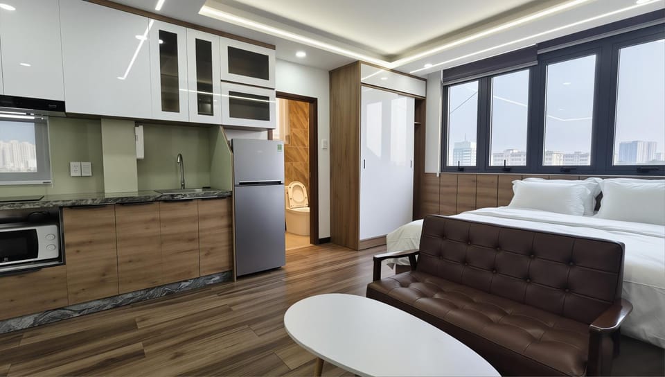 Bed, Kitchen or kitchenette, Living room, Photo of the whole room, Seating area, Bedroom, minibar