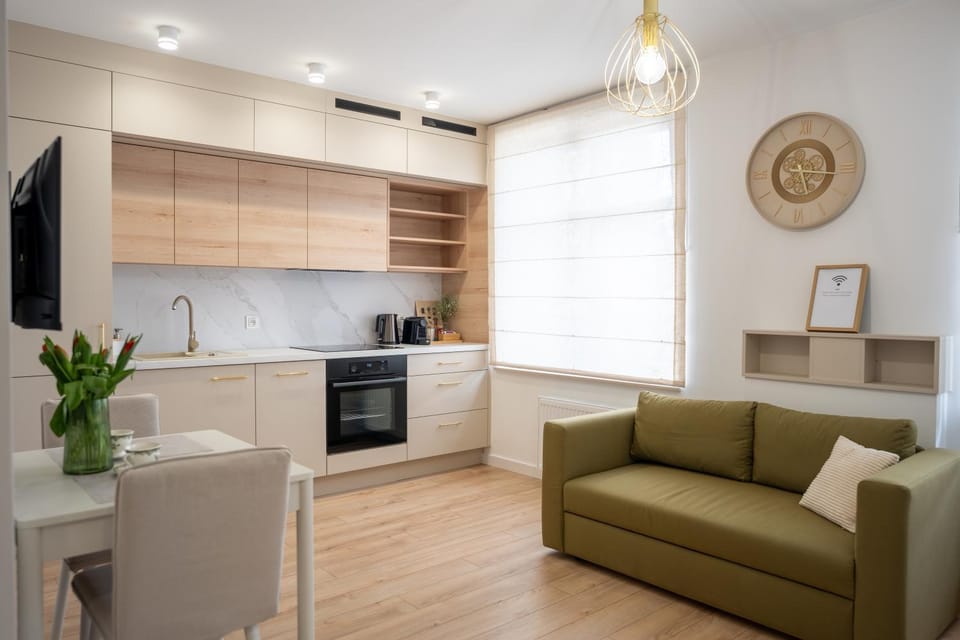 Living room, kitchen