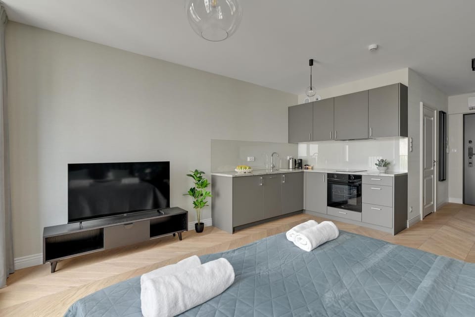 Bed, TV and multimedia, Kitchen or kitchenette, Living room, Photo of the whole room, Seating area, Evening entertainment, oven, pet friendly, stove