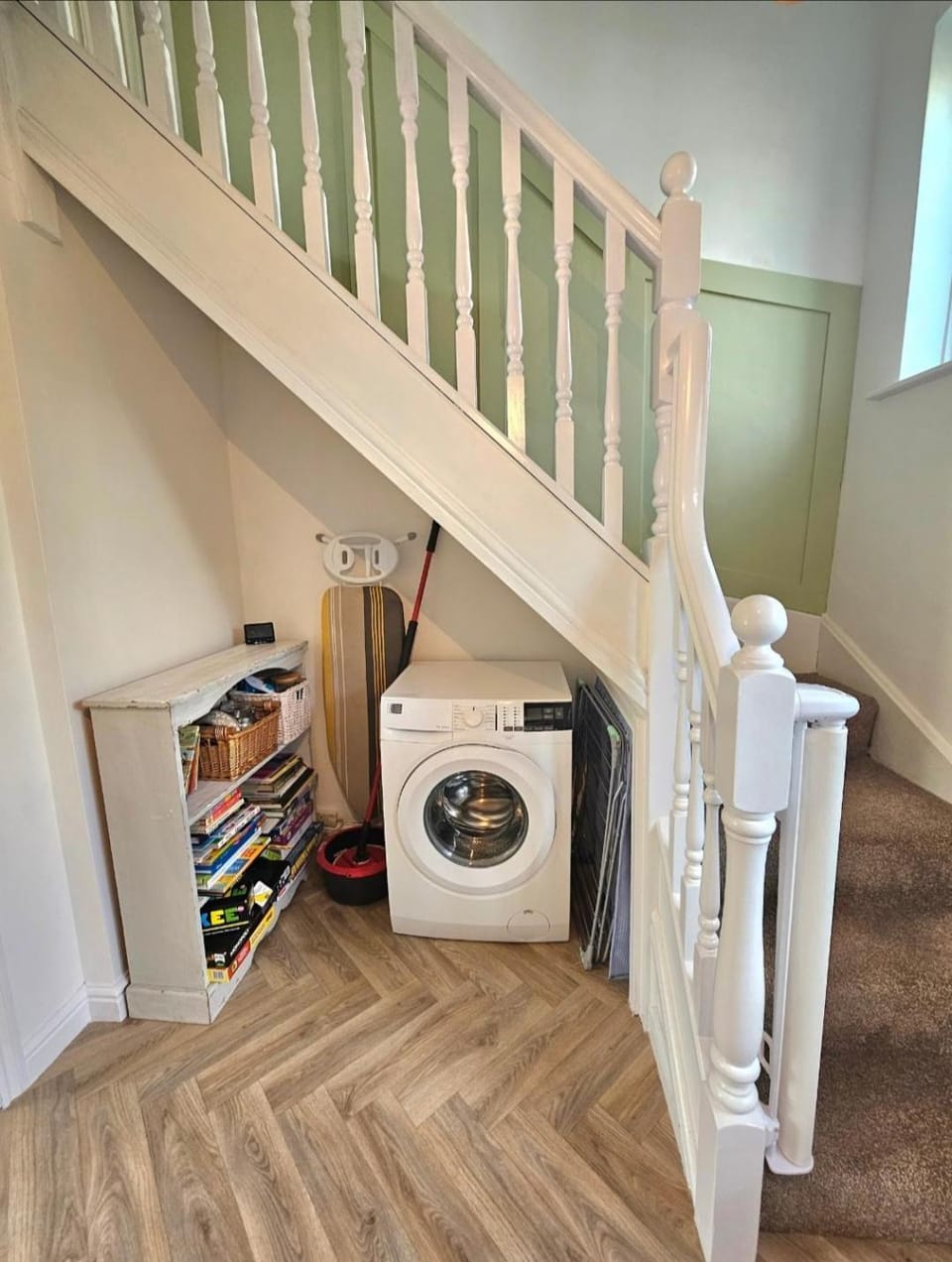 flat iron, washing machine