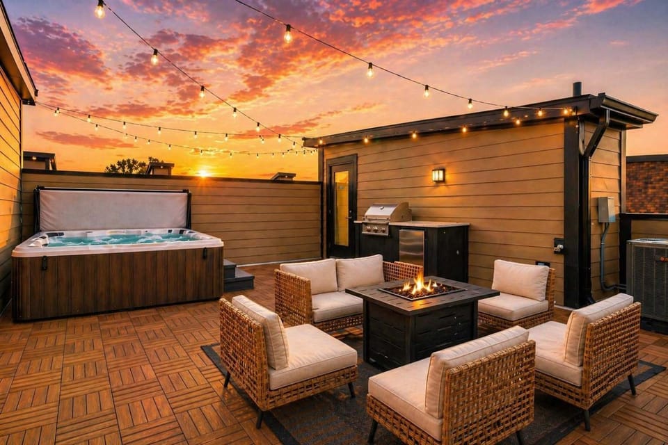 Modern 4BR Nashville Townhouse Rooftop Lounge Apartment in Berry Hill