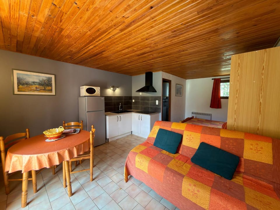 Kitchen or kitchenette, Living room, Dining area, stove