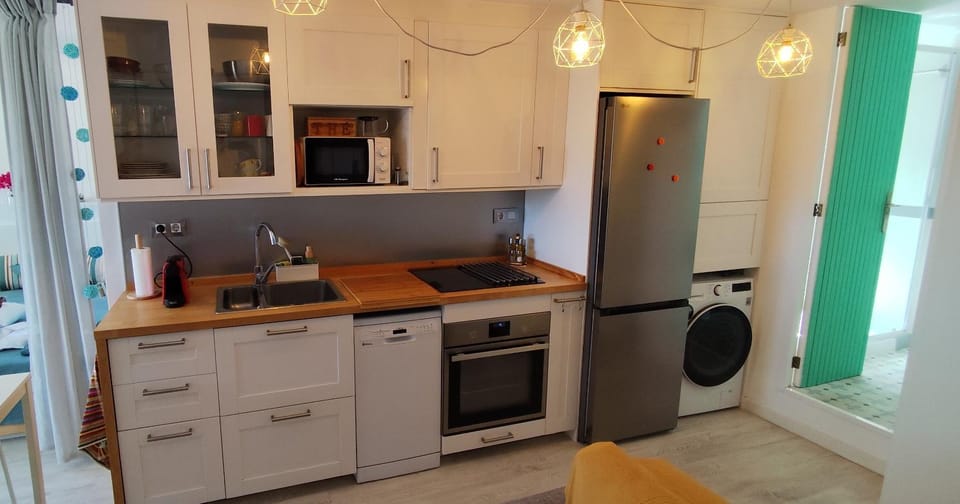 Kitchen or kitchenette, stove, kitchen