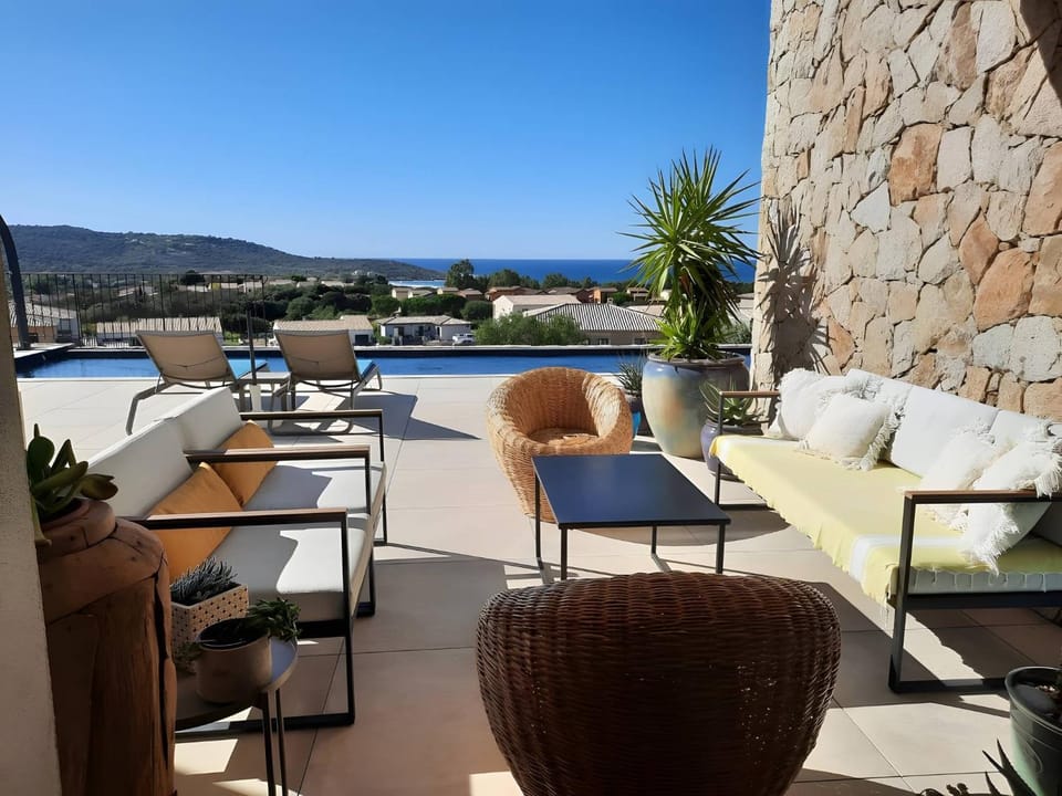 Property building, Living room, Swimming pool