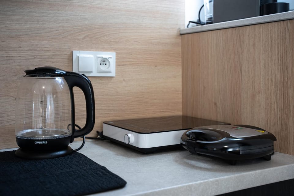 Kitchen or kitchenette, toaster