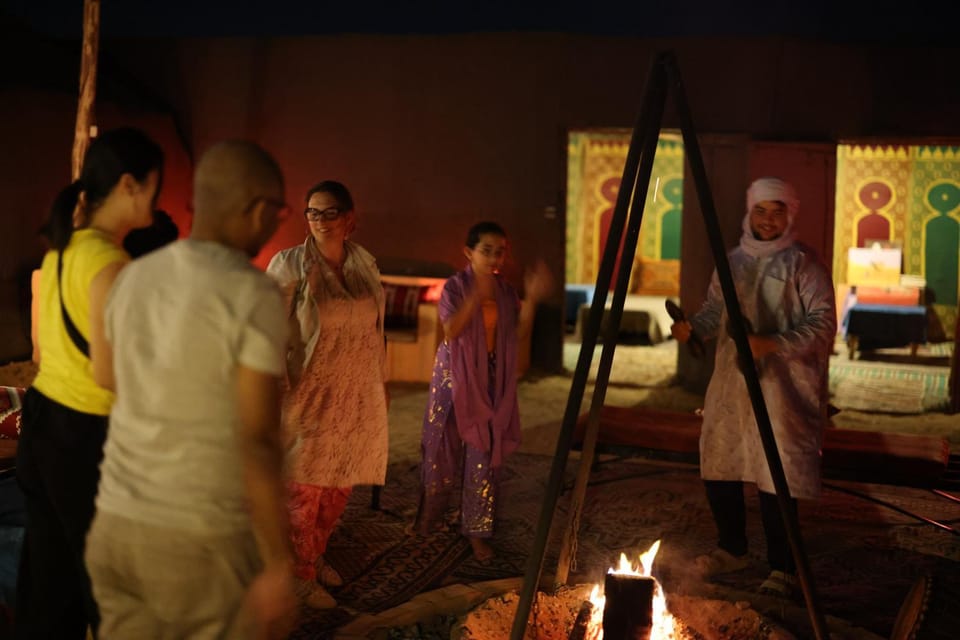 Evening entertainment, group of guests