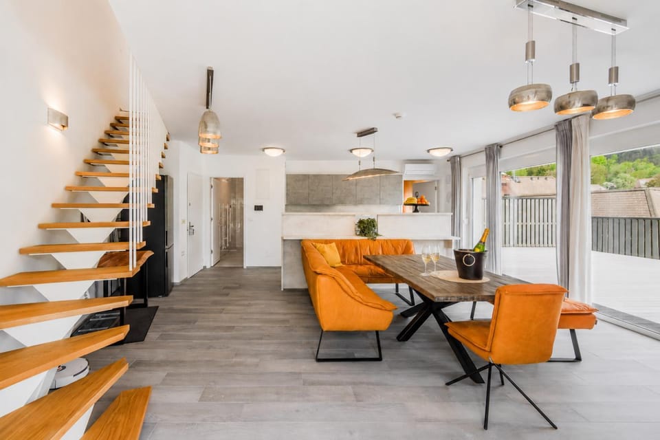 Living room, kitchen