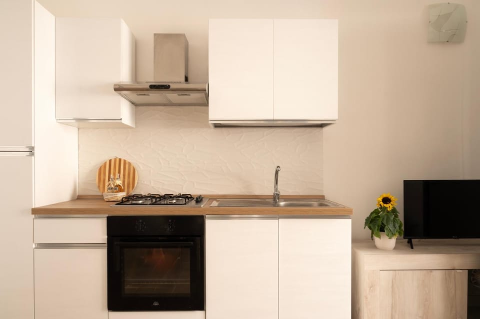 Kitchen or kitchenette, dishwasher, oven, stove