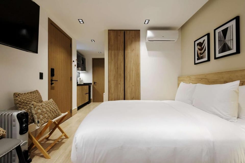 Bed, TV and multimedia, air conditioner