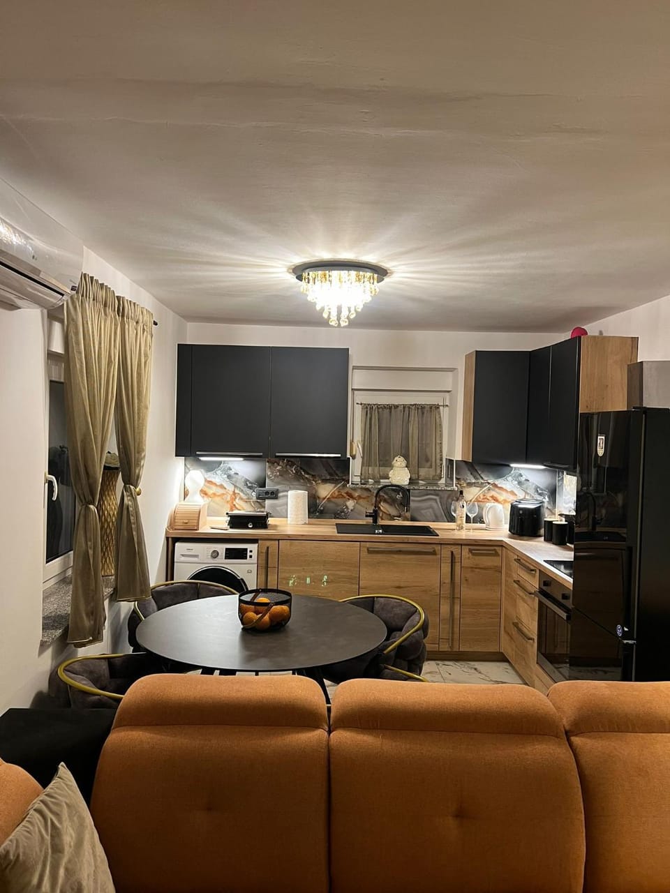 Living room, kitchen