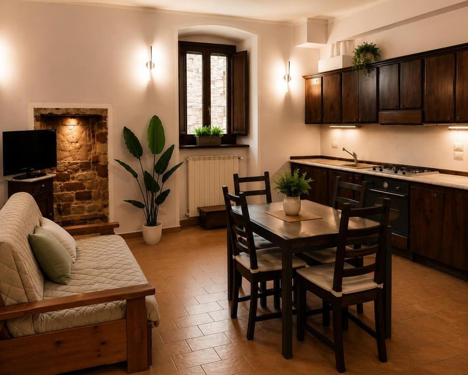 Living room, kitchen
