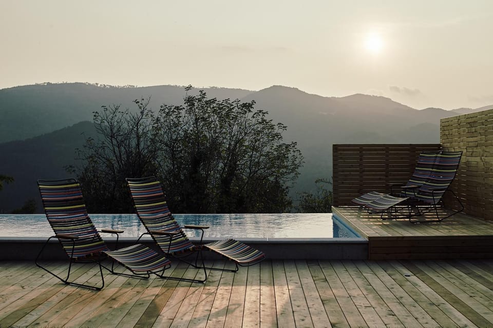 Swimming pool, Sunset, sunbed