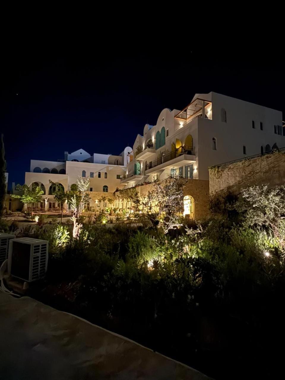 Property building, Night, Garden, View (from property/room), Garden view