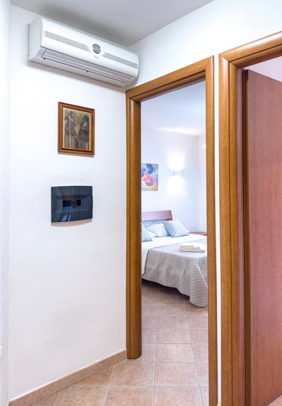 Bed, wardrobe, air conditioner