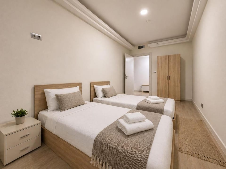 Bed, Photo of the whole room, Bedroom, towels, wardrobe