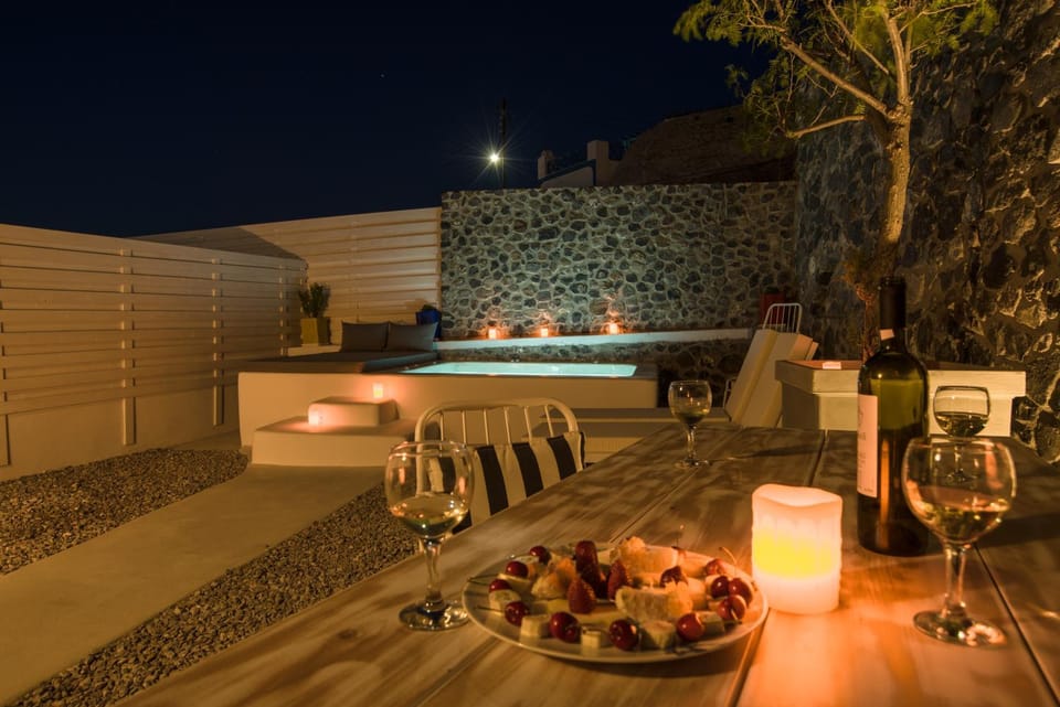 Patio, Night, Hot Tub, Dining area