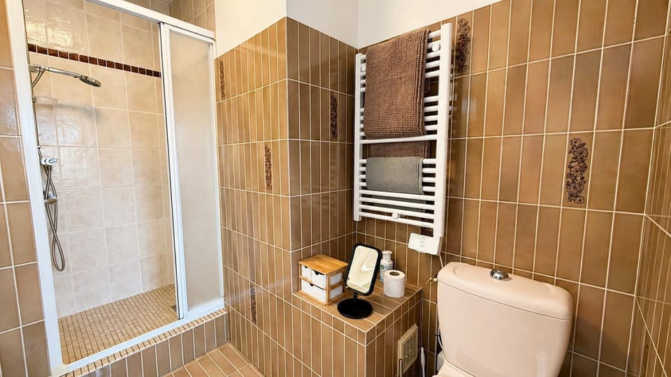 Shower, Toilet, Bathroom, towels