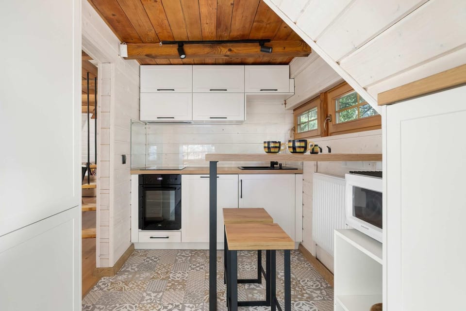 Kitchen or kitchenette, oven, stove