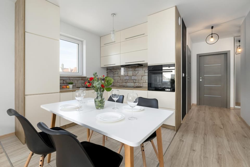 Kitchen or kitchenette, Living room, Dining area, oven, stove