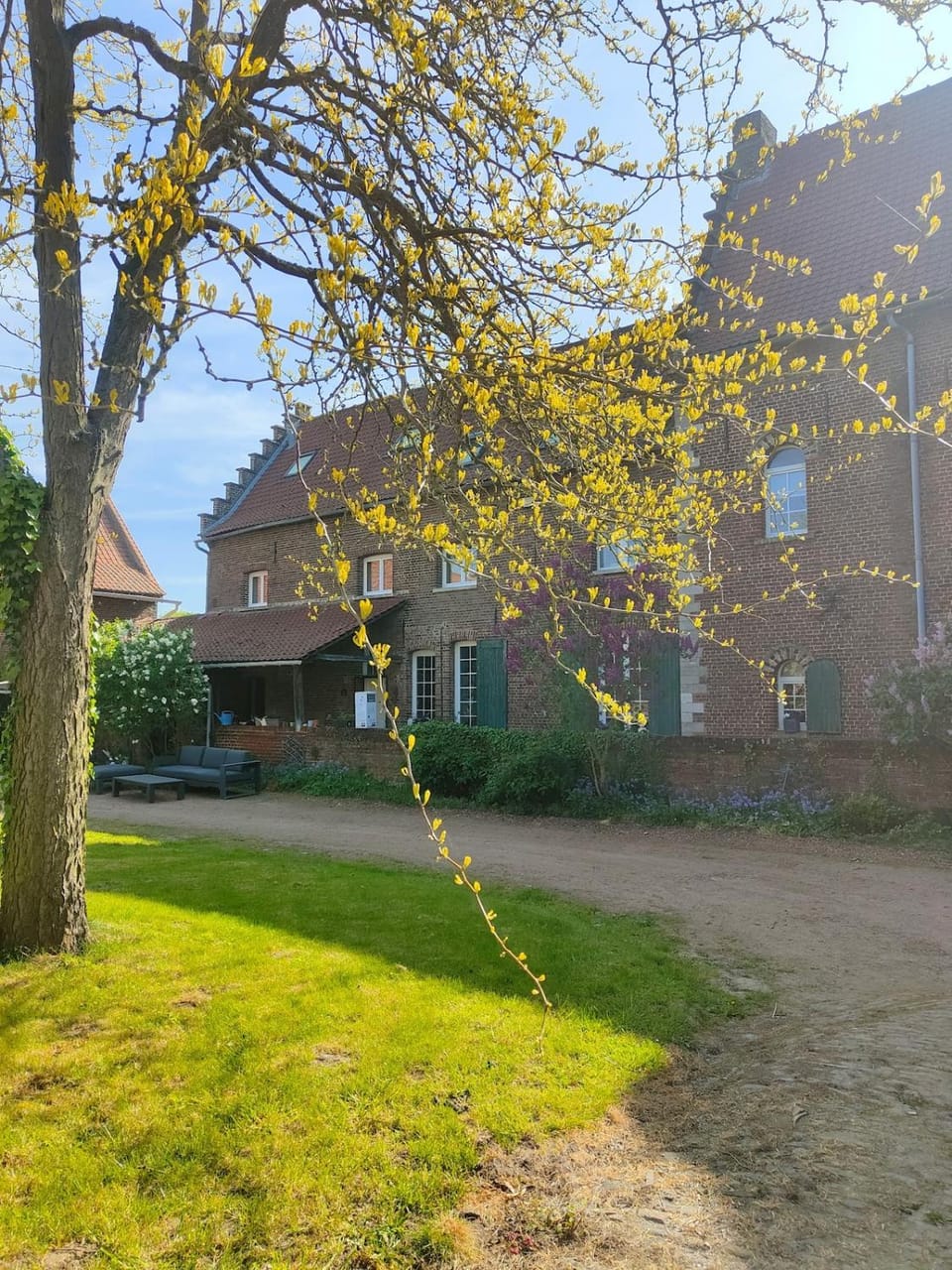 Property building, Spring, Garden, Garden view
