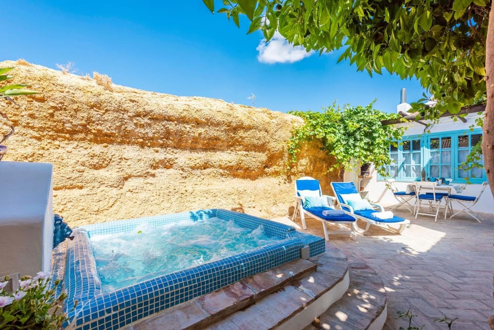 Property building, Living room, Swimming pool