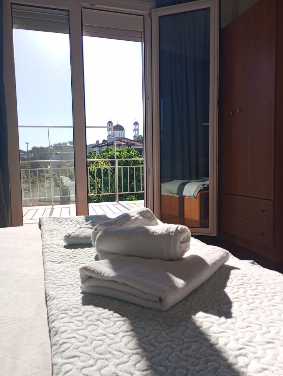 Bed, Day, View (from property/room), Balcony/Terrace, Bedroom, towels