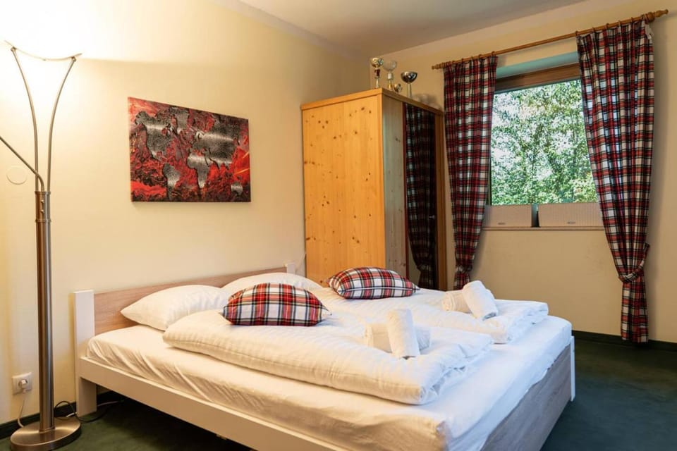 Bed, Photo of the whole room, Bedroom, towels, wardrobe