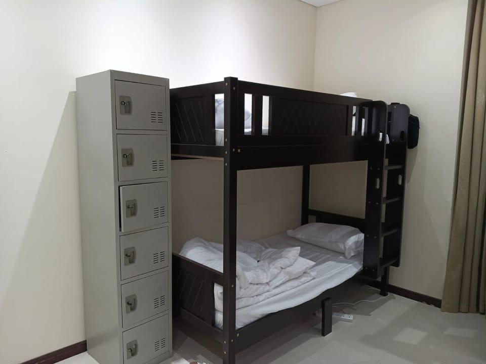 Bed, bunk bed, wardrobe