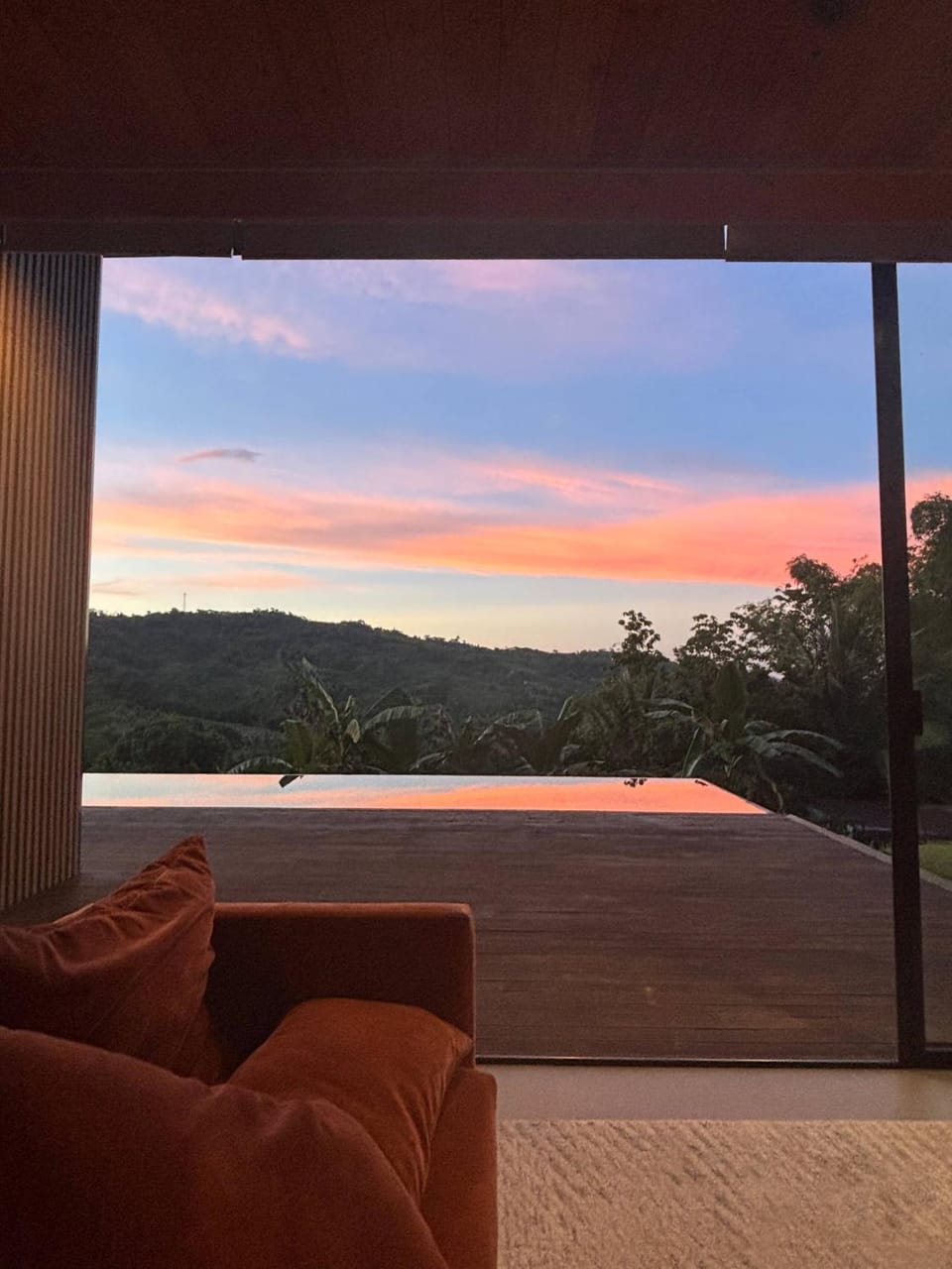 View (from property/room), Living room, Sunset