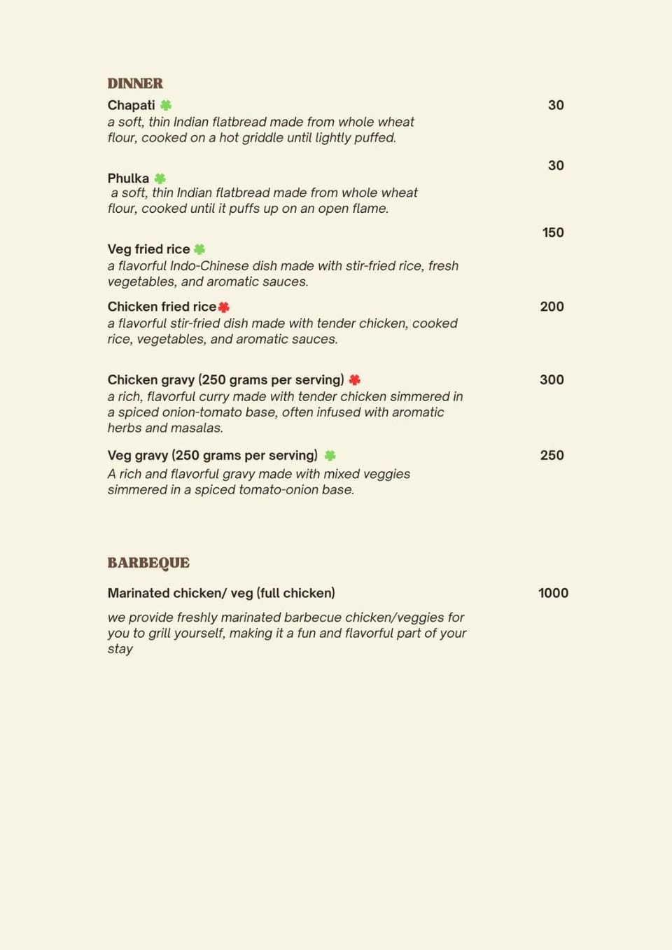 Food and drinks, Food