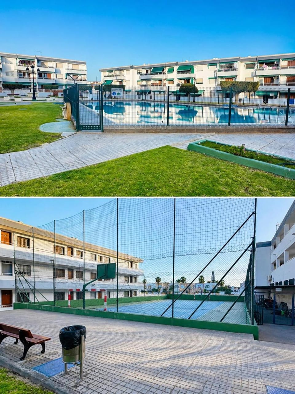 Apartamento con terraza, piscina y pista deportiva Apartment in Retamar