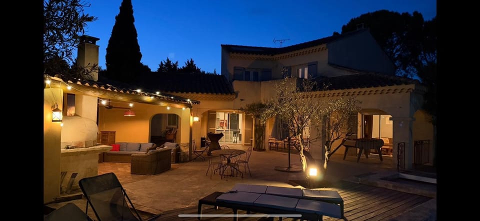 Property building, Patio, Night